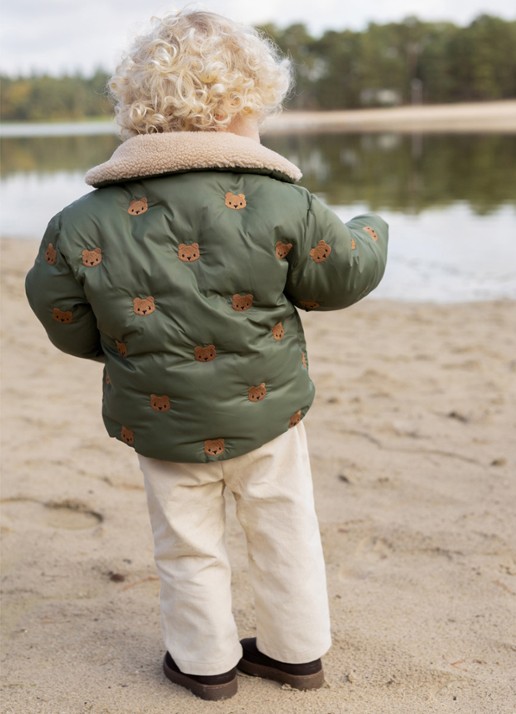 Donsje Amsterdam Florus pufferjas met print - voorkant 2 groen