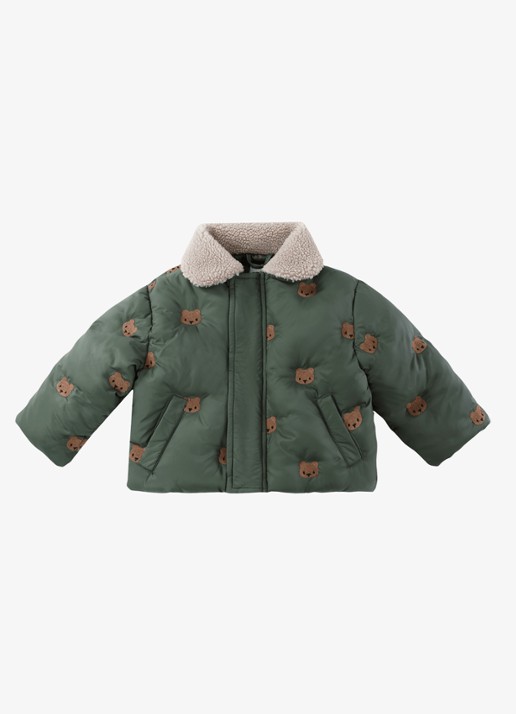 Donsje Amsterdam Florus pufferjas met print - voorkant 3 groen