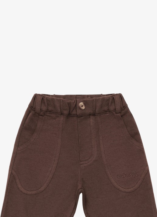 Donsje Amsterdam Gustaaf broek met steekzakken - detail donkerbruin
