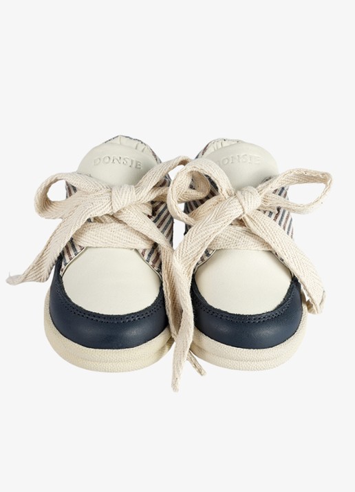 Donsje Amsterdam Hansy sneaker van leer - detail donkerblauw
