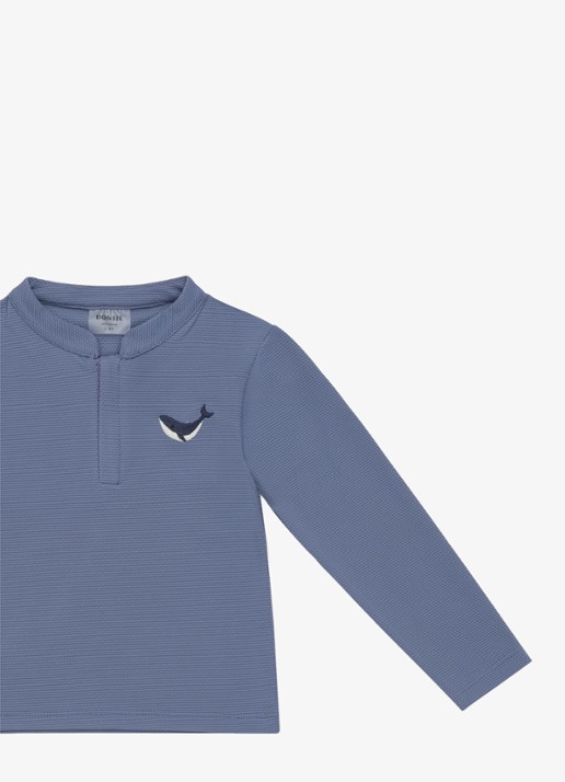 Donsje Amsterdam Harvie zwemshirt met borduring - detail 3 royalblauw