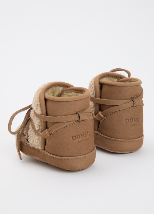 Donsje Amsterdam Inuk babyschoentje van leer - achterkant cognac