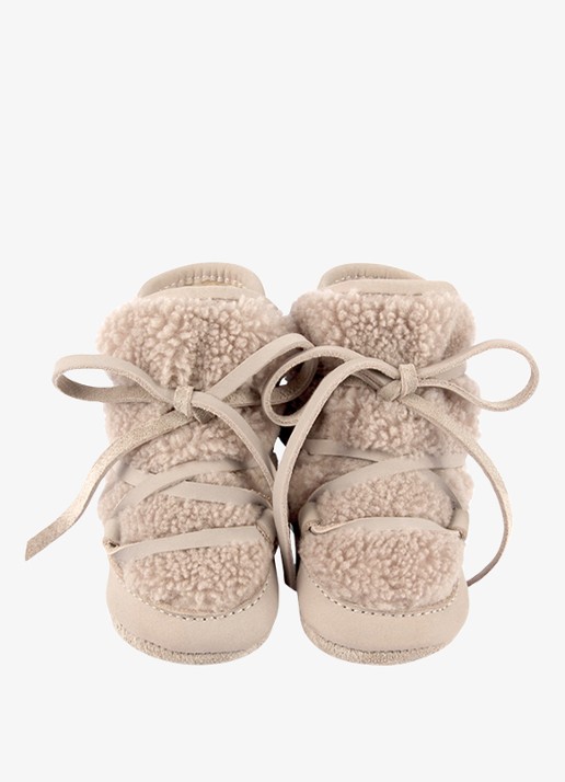 Donsje Amsterdam Inuk babyschoentje van leer - detail 2 taupe