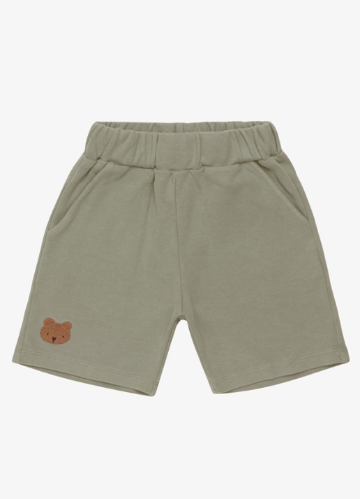 Donsje Amsterdam Ithri Bear straight fit korte joggingbroek van katoen - voorkant 5 groen