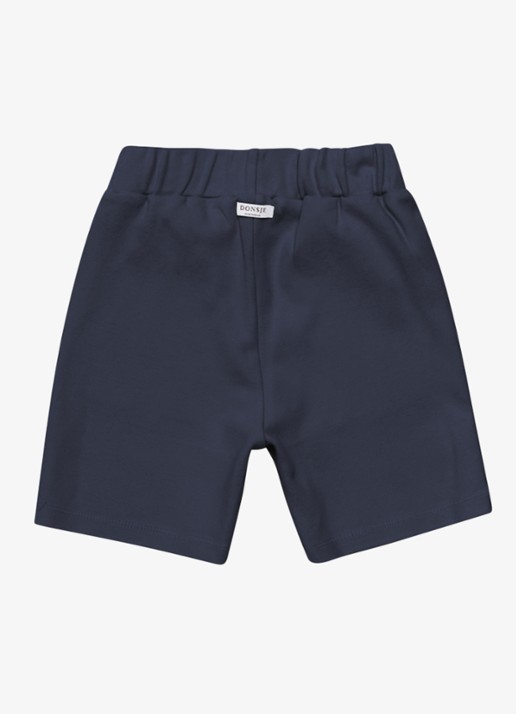 Donsje Amsterdam Ithri Koala straight fit korte joggingbroek van katoen - achterkant 2 donkerblauw