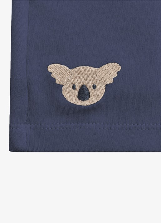 Donsje Amsterdam Ithri Koala straight fit korte joggingbroek van katoen - detail 5 donkerblauw