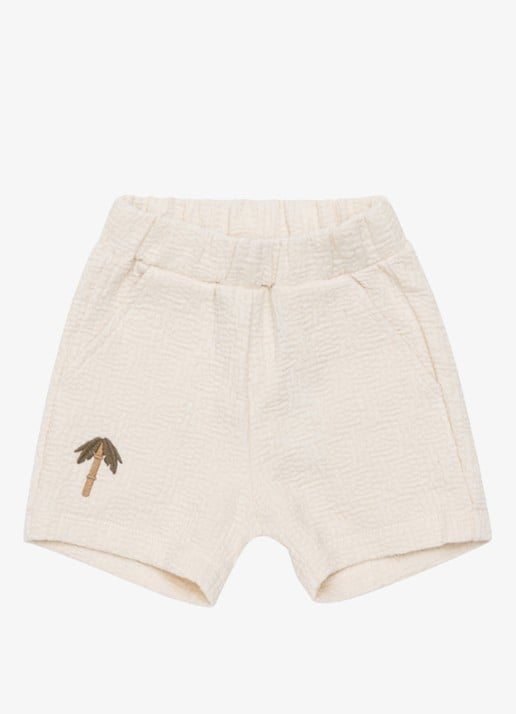Donsje Amsterdam Ithri Palm Tree straight fit korte joggingbroek van katoen