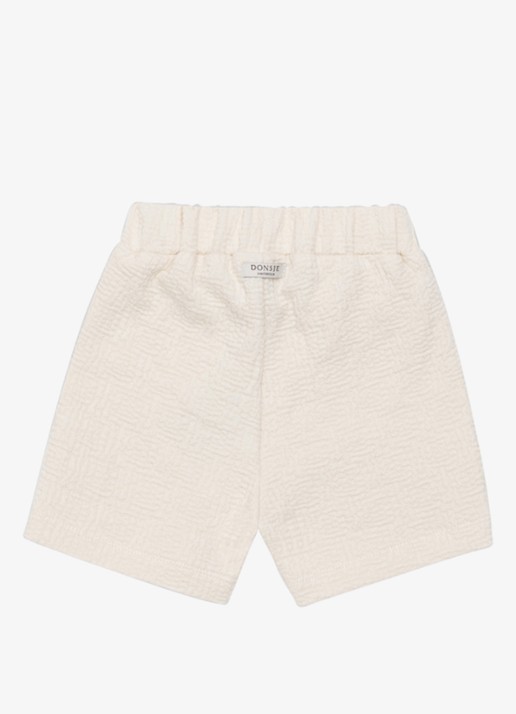 Donsje Amsterdam Ithri Palm Tree straight fit korte joggingbroek van katoen - achterkant beige