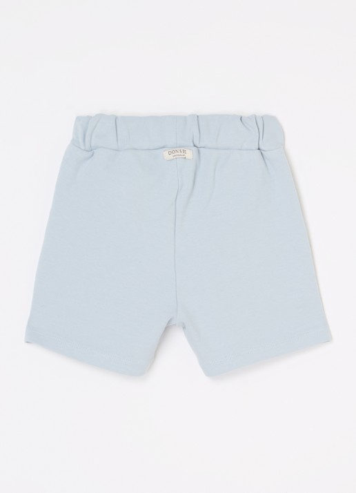 Donsje Amsterdam Ithri straight fit korte joggingbroek van  katoen - voorkant 2 blauwgrijs
