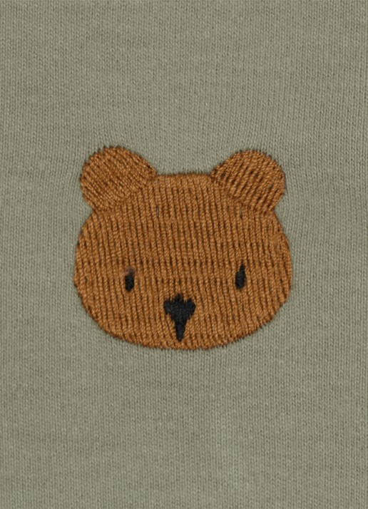 Donsje Amsterdam Jarne Bear t-shirt van katoen  - detail 4 groen