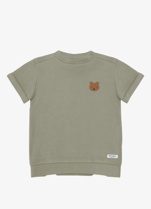 Donsje Amsterdam Jarne Bear t-shirt van katoen  - voorkant 3 groen