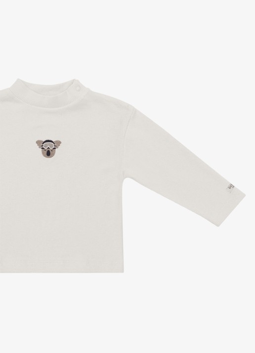 Donsje Amsterdam Jensie Ski Koala top met borduring - detail 2 beige