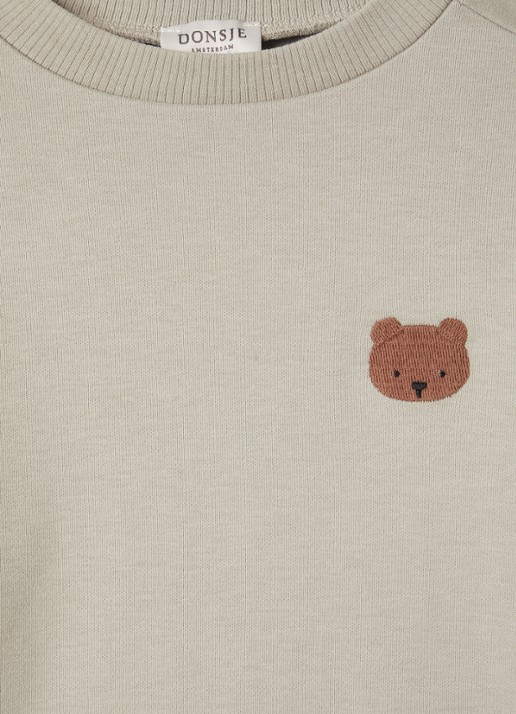 Donsje Amsterdam Jorijn longsleeve met borduring - detail 3 lindegroen