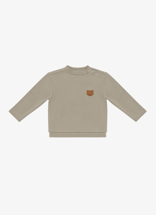 Donsje Amsterdam Jorijn sweater met borduring - voorkant 2 beige