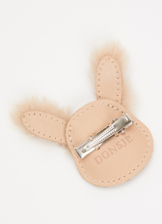 Donsje Amsterdam Josy haarclip van leer - detail 2 bruin