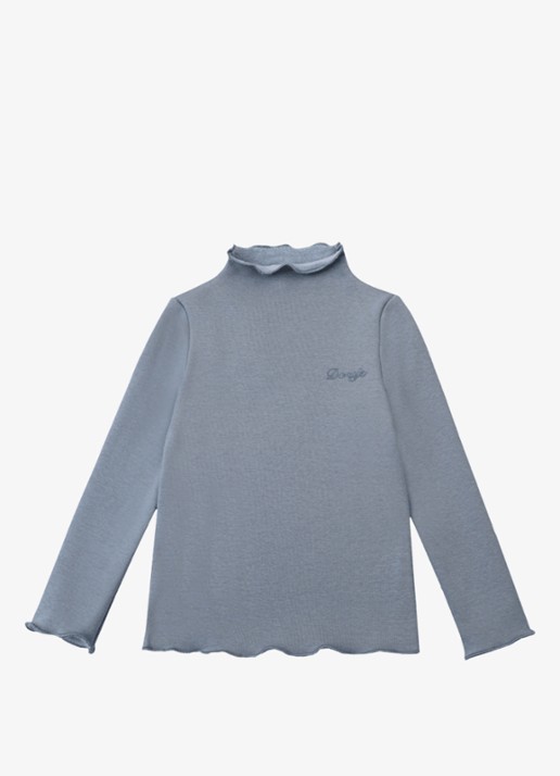 Donsje Amsterdam Jotte longsleeve met logoborduring - voorkant 4 blauw