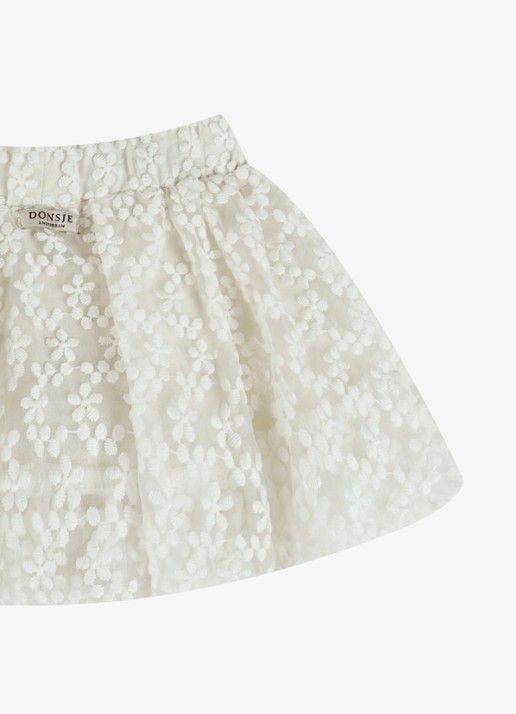 Donsje Amsterdam Justine rok met broderie - detail 4 wit