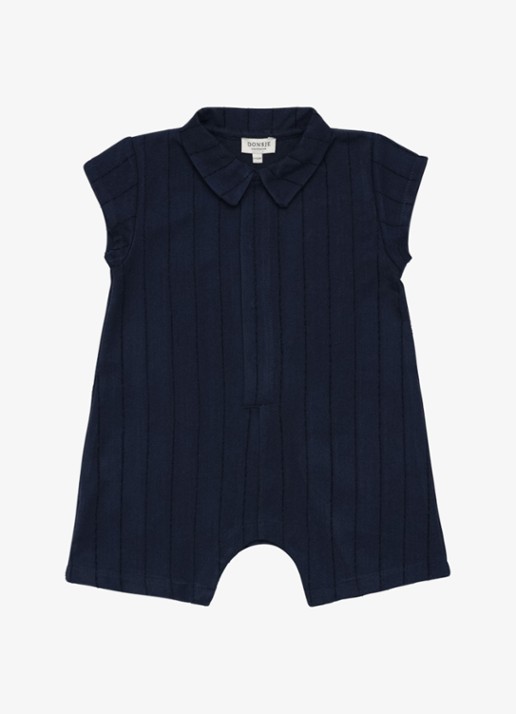 Donsje Amsterdam Kajani ribgebreide playsuit met logoborduring