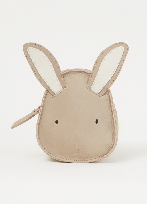 Donsje Amsterdam Kapi Bunny rugzak van leer - voorkant beige