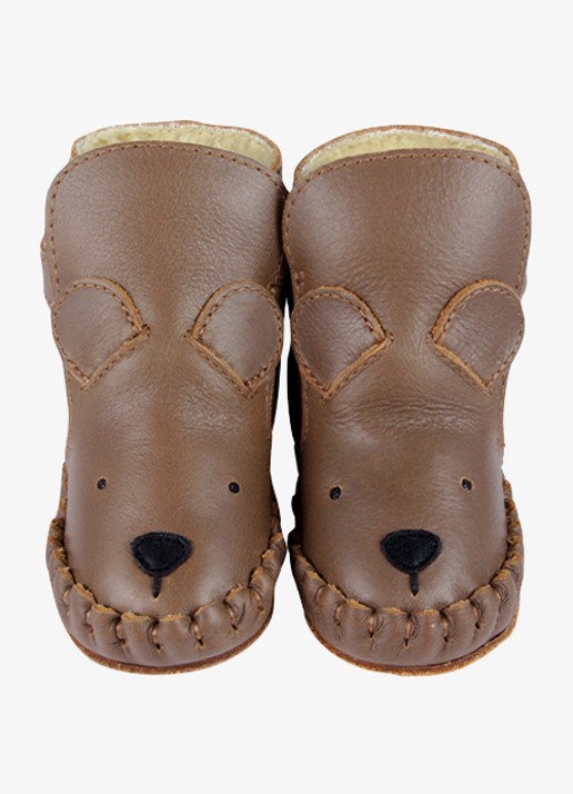 Donsje Amsterdam Kapi Classic Lining Bear babyschoentje van leer - detail 4 cognac