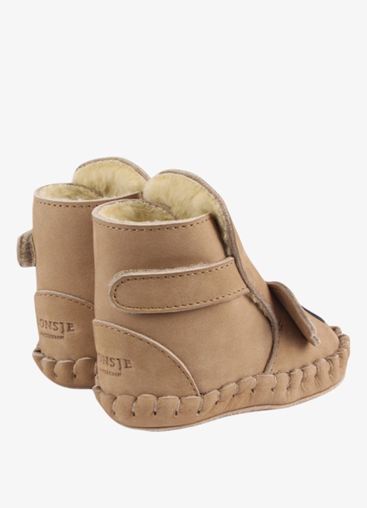 Donsje Amsterdam Kapi Classic Lining Koala babyschoentje van leer - achterkant 10 lichtbruin