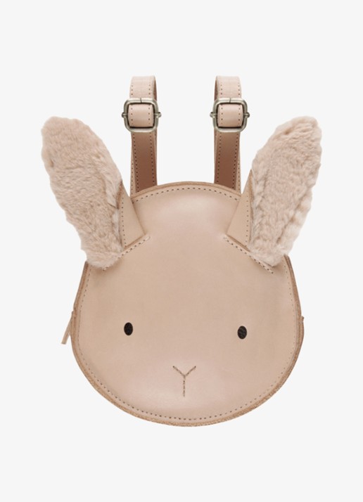 Donsje Amsterdam Kapi Fluffy Bunny rugzak - voorkant 3 lichtbruin