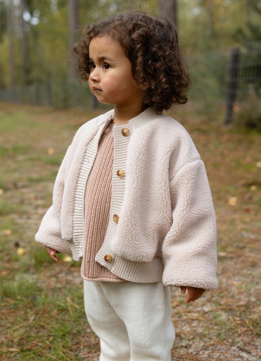 Donsje Amsterdam Karai vest van teddy - voorkant 3 roze