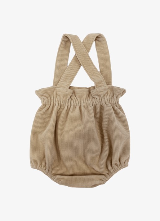Donsje Amsterdam Kari jumpsuit met ribstructuur - achterkant beige