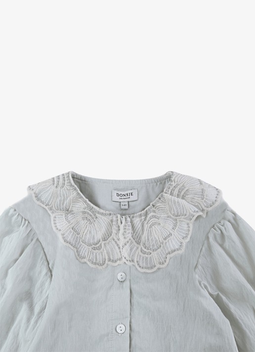 Donsje Amsterdam Kieke blouse met kraag - detail 2 grijs