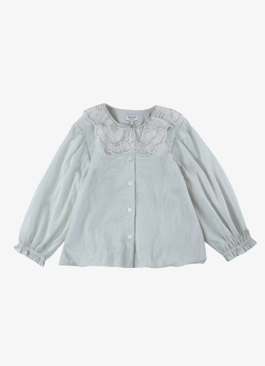 Donsje Amsterdam Kieke blouse met kraag - voorkant 4 grijs