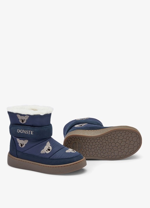 Donsje Amsterdam Kitto snowboot met borduring - detail 2 donkerblauw