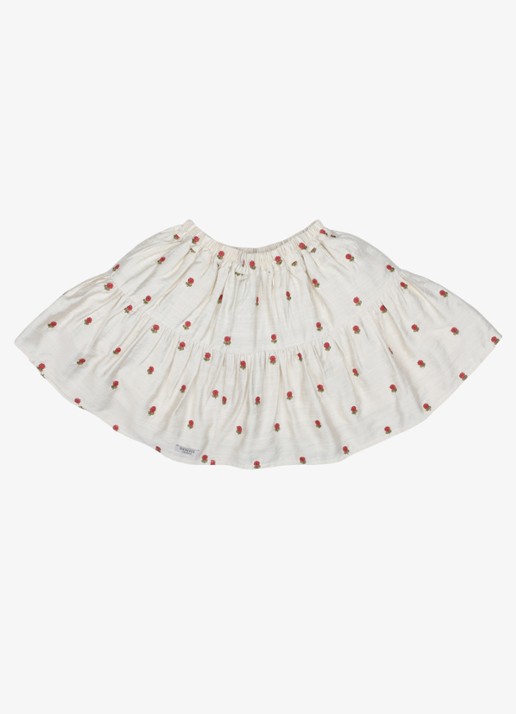 Donsje Amsterdam Lazie Red Roses rok met borduring - achterkant 3 zand