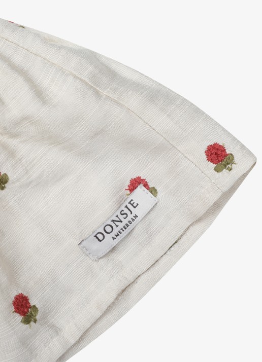 Donsje Amsterdam Lazie Red Roses rok met borduring - detail 4 zand