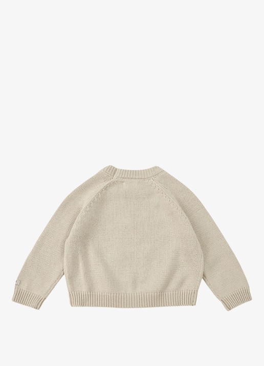 Donsje Amsterdam Loeke Bunny grofgebreide trui met borduring - achterkant 2 beige