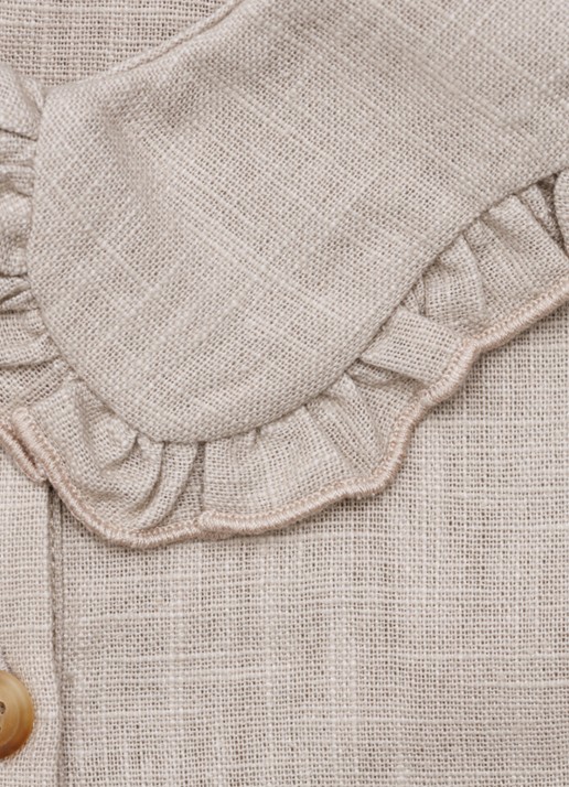 Donsje Amsterdam Luikje blouse in linnenblend - detail 3 taupe