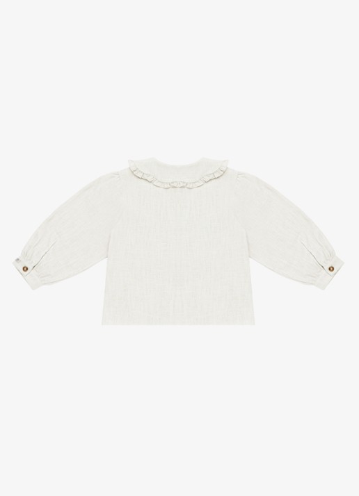 Donsje Amsterdam Luikje blouse van linnen - achterkant 3 gebroken wit