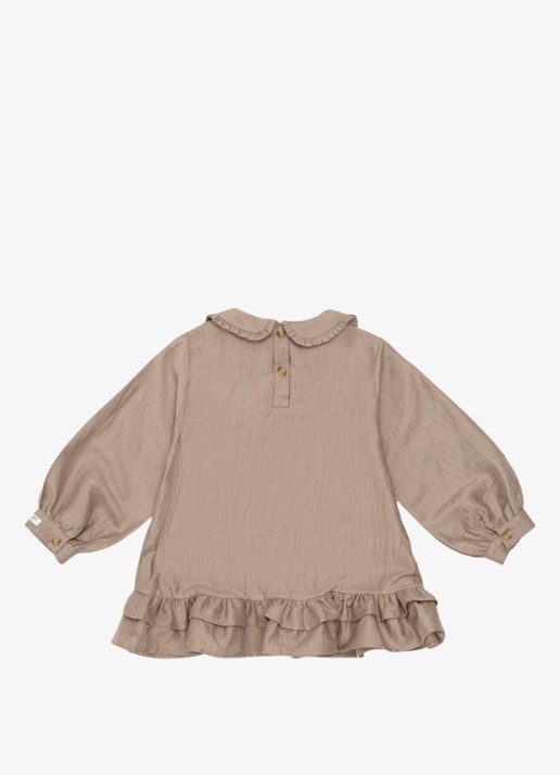 Donsje Amsterdam Luus Dress - achterkant 4 donkerbeige