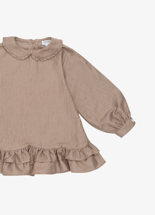 Donsje Amsterdam Luus Dress - detail 6 donkerbeige