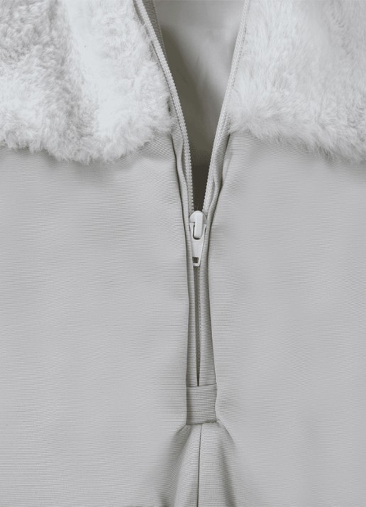 Donsje Amsterdam Maevie babypak met imitatiebont - detail 5 grijs