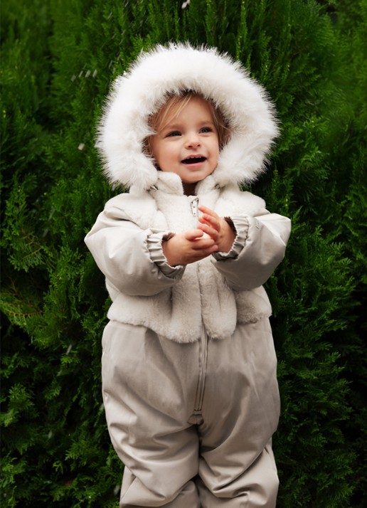 Donsje Amsterdam Maevie babypak met imitatiebont - voorkant 3 grijs