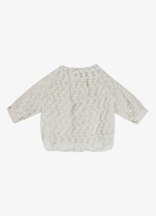 Donsje Amsterdam Mailien blouse met bloemborduring - achterkant 10 wit
