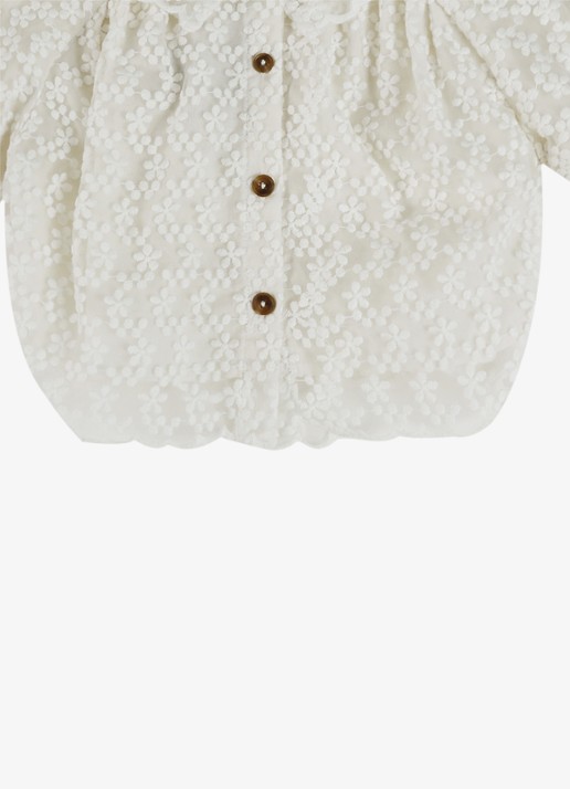 Donsje Amsterdam Mailien blouse met broderie - detail 2 wit