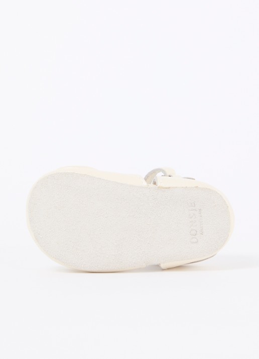 Donsje Amsterdam Meau babyschoentjes van leer met metallic finish - detail 4 vanillegeel