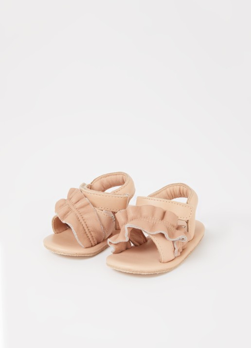 Donsje Amsterdam Miene sandalen van leer - voorkant 4 abrikoos