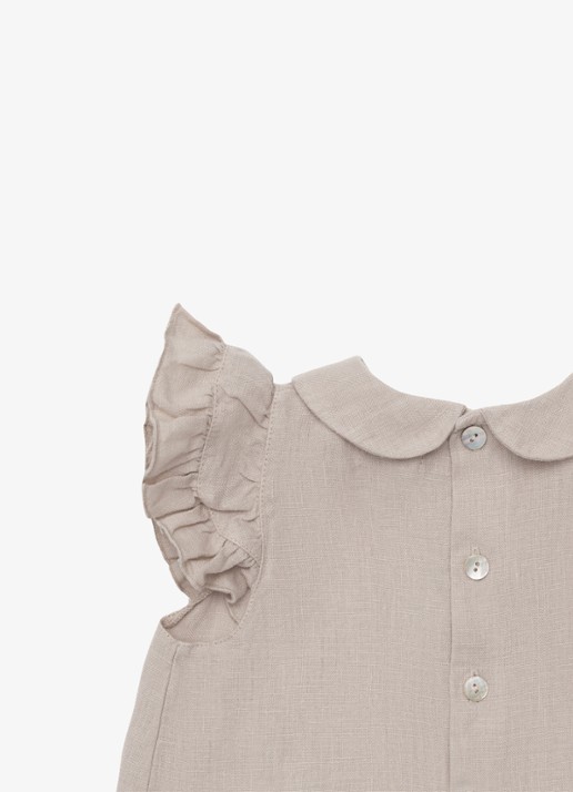Donsje Amsterdam Mimi blouse in linnenblend - detail 3 taupe