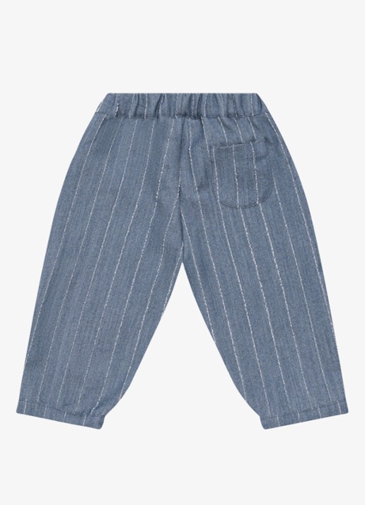 Donsje Amsterdam Mink broek met streepprint - achterkant 4 lichtblauw