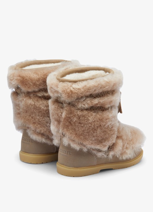 Donsje Amsterdam Myril boots met bont - achterkant 5 bruin