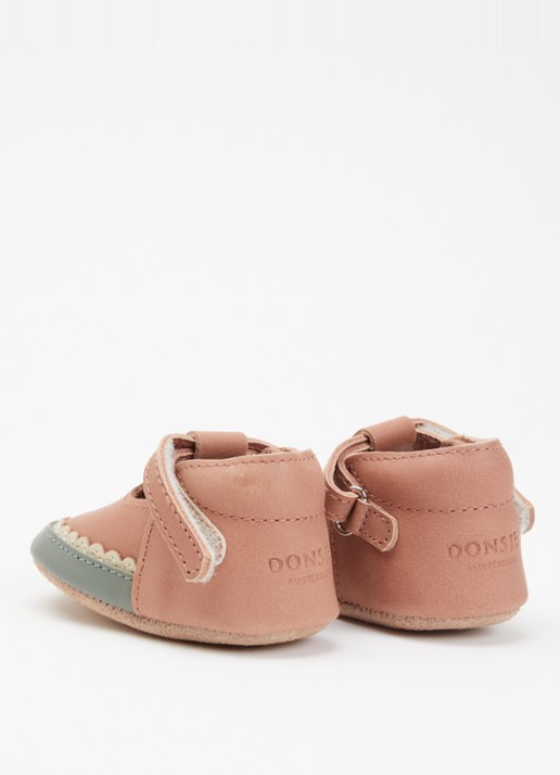 Donsje Amsterdam Nanoe Watermelon babyschoentje van leer - achterkant 4 abrikoos