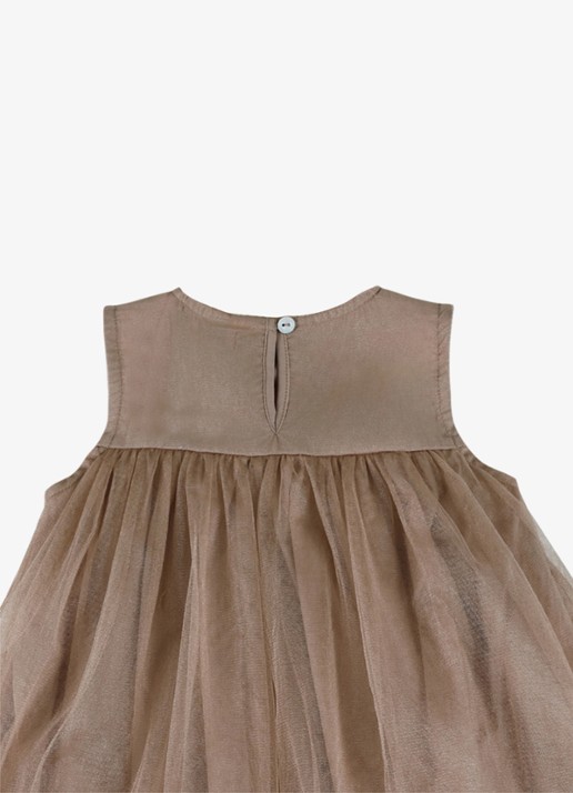 Donsje Amsterdam Negina jurk met tule - detail 2 beige
