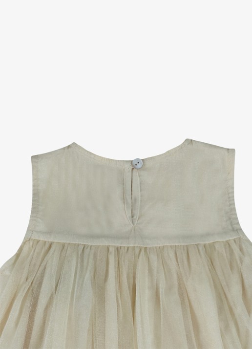 Donsje Amsterdam Negina mini jurk met tule - detail 2 naturel